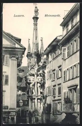 AK Luzern, Denkmal am Weinmarkt