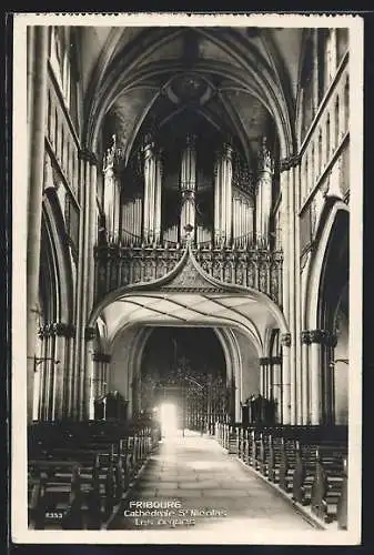 Foto-AK Fribourg, Orgel in der Cathédrale St. Nicolas