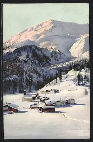 AK Davos-Laret, Ortsansicht im Schnee