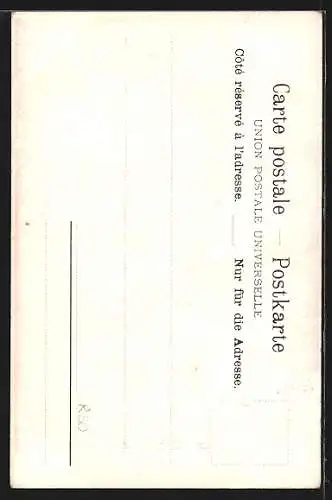 Künstler-AK Basel, alte Rheinbrücke