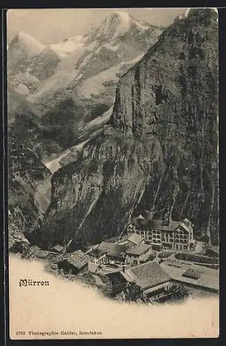 AK Mürren, Ortsansicht aus der Vogelschau