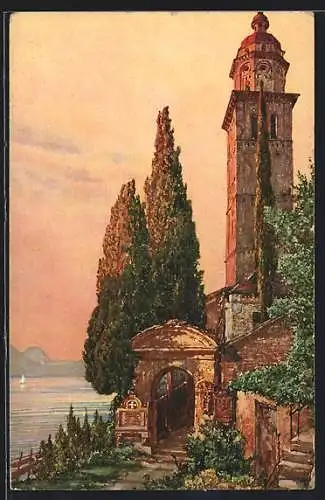 Künstler-AK Morcote, Lago di Lugano