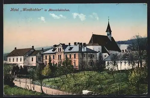 AK Mönichkirchen, Teilansicht mit Hotel Windbichler