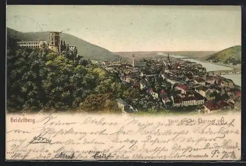 AK Heidelberg / Neckar, Totalansicht von der Terrasse aus