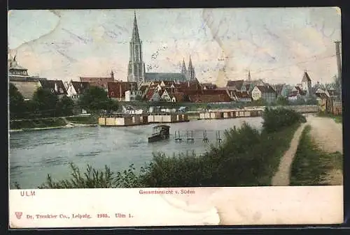 AK Ulm / Donau, Gesamtansicht von Süden