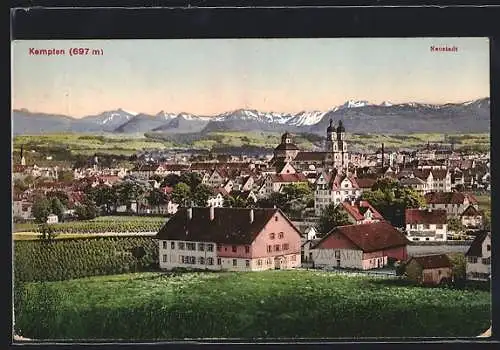 AK Kempten / Allgäu, Blick auf die Neustadt