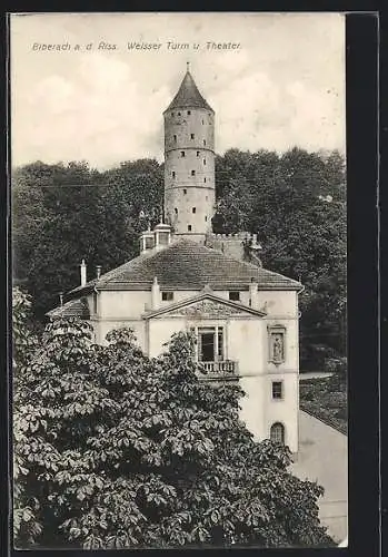 AK Biberach / Riss, Weisser Turm & Theater