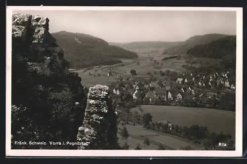 AK Vorra / Pegnitz, Totale vom Berg aus gesehen