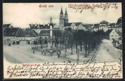 AK Klosterneuburg /N.-Oe., Blick über den Rathhaus-Platz
