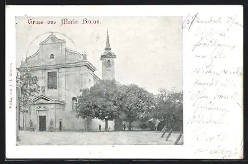 AK Wien, Pfarr- und Wallfahrtskirche Mariabrunn, Frontansicht