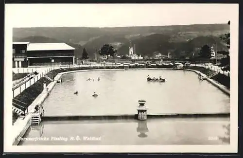 AK Piesting /N.-Ö., Das Waldbad aus der Vogelschau