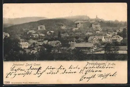 AK Pressbaum /N.-Oe., Ortsansicht mit dem Pensionat Sacré Coeur