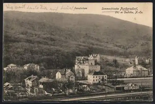 AK Purkersdorf /N.-Oe., Ortsansicht mit dem Sanatorium