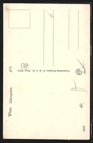 AK Wien, Liliengasse, Pelzwaren Import H. Weinberger, Turm des Stefansdomes