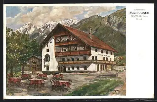 Künstler-AK Absam bei Hall, Gasthaus zum Bogner