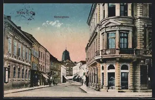 AK Wels, Blick in die Bäckergasse