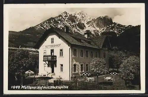 AK Mutters, Hotel Mutterer Hof mit Nockspitze