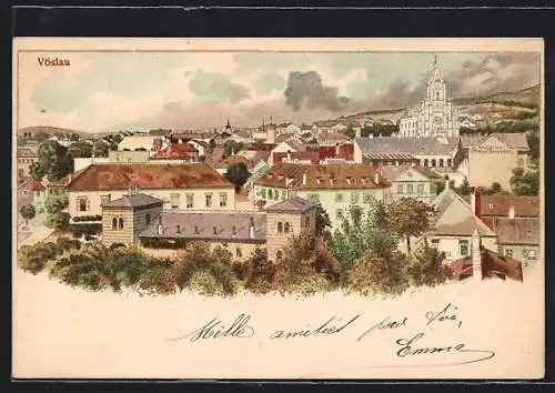 Lithographie Vöslau, Teilansicht