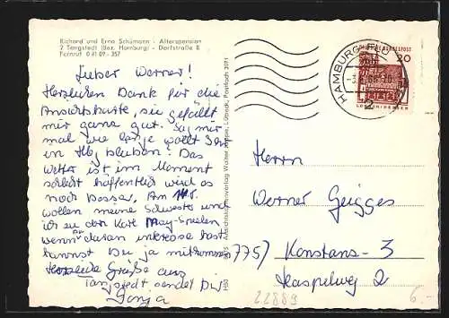 AK Tangstedt / Stormann, Alters-Pension Richard u. Erna Schümann, Dorfstrasse 8