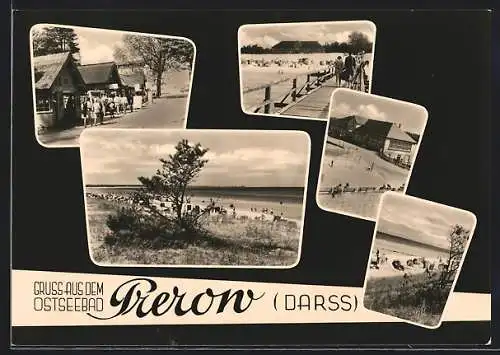AK Prerow /Darss, Ansichten vom Strand, Seebrücke