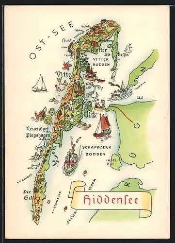 AK Insel Hiddensee, Landkarte