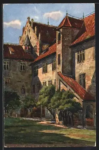 AK Füssen a. L., Ecke mit Schlosshof