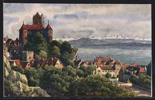 Künstler-AK J.Marschall: Schloss Meersburg am Bodensee