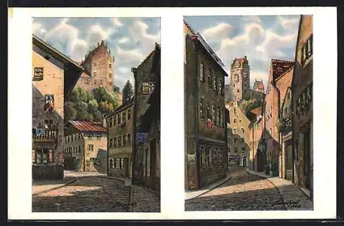 Künstler-AK Füssen, Strassenbilder aus Füssen a. Lech