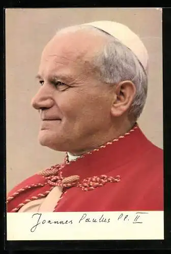 AK Papst Johannes Paul II. mit freundlichem Blick