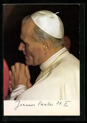 AK Portrait Papst Johannes Paul II. im Profil