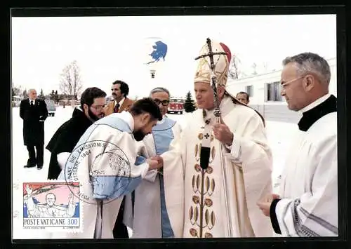 AK Anchorage, Papstbesuch 1981, Johannes Paul II. bei der Begrüssung