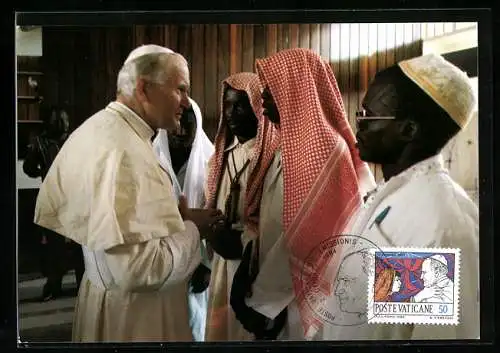 AK Karachi, Papstbesuch 1981, Begrüssung von Afrikanern