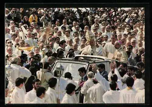 AK Fatima, Papst Johannes Paul II. im Papamobil
