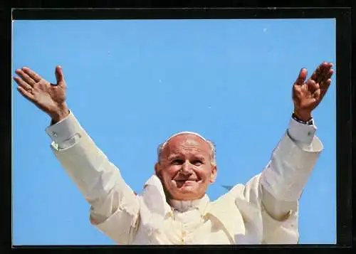 AK Papst Johannes Paul II. vor Himmel-Hintergrund
