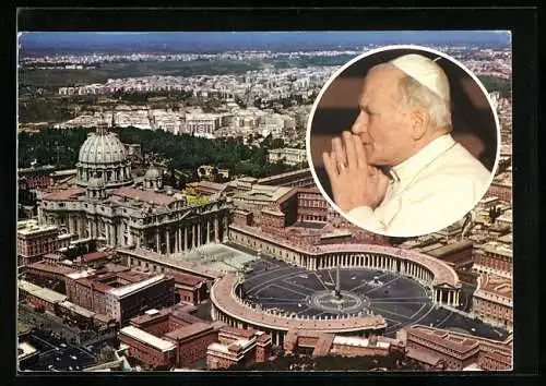 AK Roma, Piazza S. Pietro e Papst Johannes Paul II.
