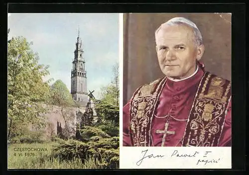 AK Czestochowa, Papst Johannes Paul II., Sanktuarium Maryjne