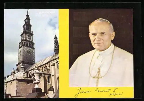 AK Czestochowa, Kloster, Portrait Papst Johannes Paul II.
