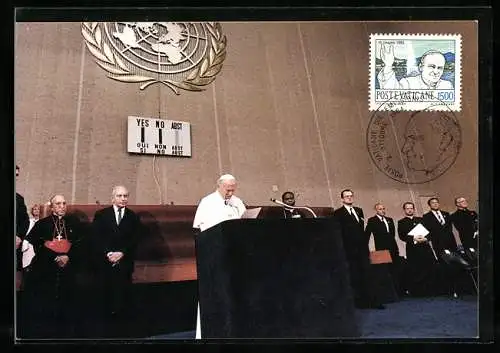 AK Schweiz, Papstbesuch 1982, Ansprache des Papstes, UN