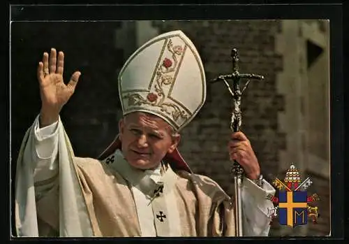 AK Papst Johannes Paul II. in päpstlicher Kleidung