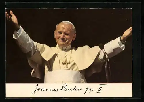 AK Papst Johannes Paul II. die Arme ausbreitend