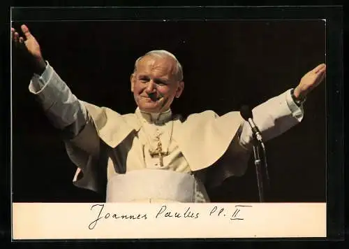 AK Papst Johannes Paul II. mit ausgebreiteten Armen