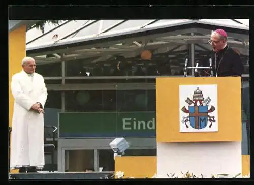 AK Papstbesuch Belgien, Holland, Luxemburg, Der Papst beim Anhören einer Ansprache