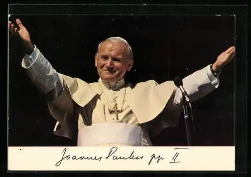 AK Papst Johannes Paul II. mit ausgebreiteten Armen