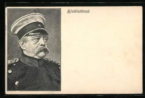 AK Portrait von Bismarck in Uniform mit Schirmmütze