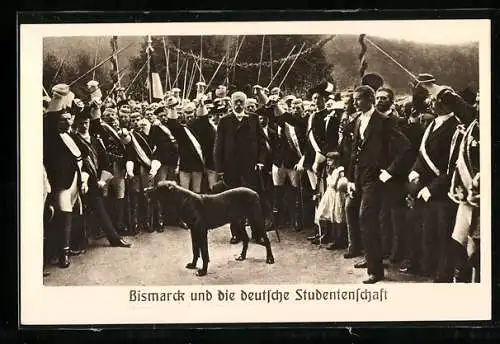 AK Bismarck im Kreise der deutschen Studentenschaft