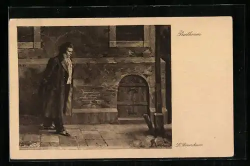 AK Beethoven beim Spaziergang