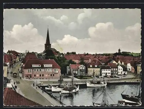 AK Neustadt i. Holst., Blick auf den Hafen aus der Vogelschau