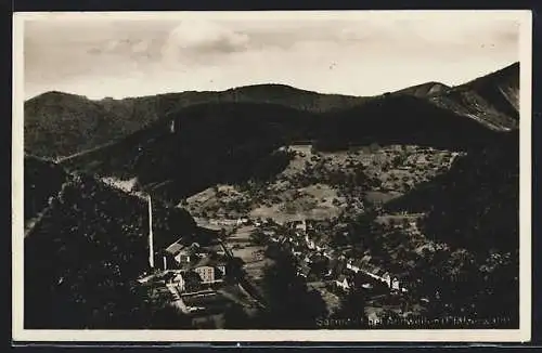 AK Sarnstall /Annweiler /Pf., Gesamtansicht mit Bergpanorama aus der Vogelschau