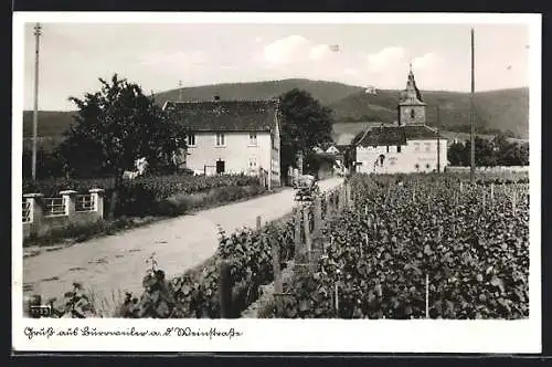 AK Burrweiler /Weinstrasse, Ortsansicht von der Eingangstrasse aus