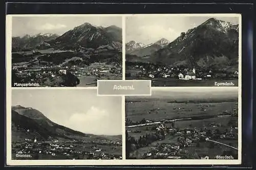 AK Marquartstein, Ortsansichten im Achental: Marquartstein, Staudach, Egerndach und Grassen